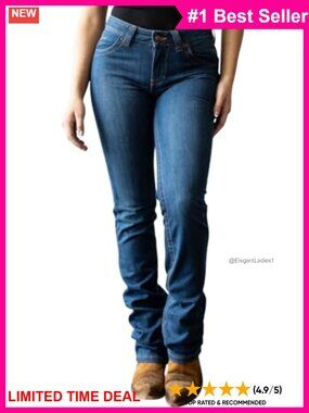 Western Modest Bootcut Mid Rise Straight Fit Shape-Saving Jeans